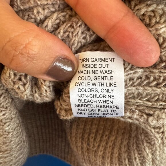 NWT Me to We Fringe Wool Blend Cropped Tan Sweater - M - Picture 6 of 7